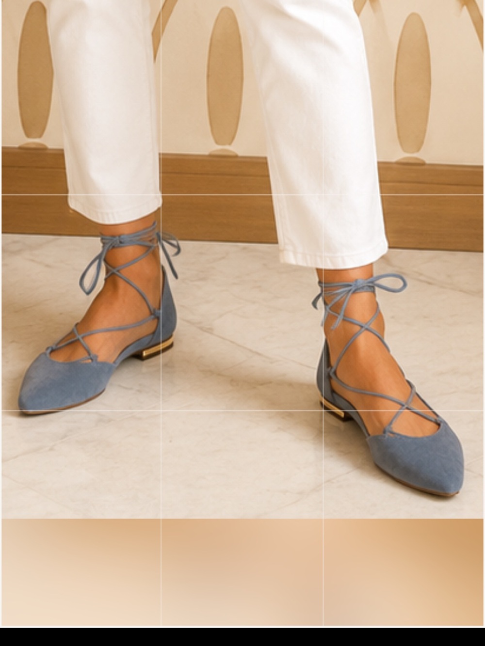 Mossimo Supply Co. Lace-Up Pointed Flats in Light Blue Suede